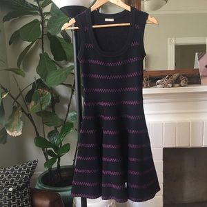 Alaia Black Purple Zig Zag Dress